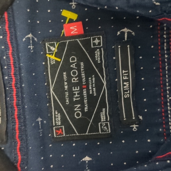 BOGO!! Cactus New York On the Road Slim Fit Anchor Print Casual Shirt Medium - Picture 3 of 4